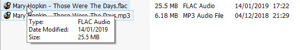 Keine Popups für FLAC-Dateien
