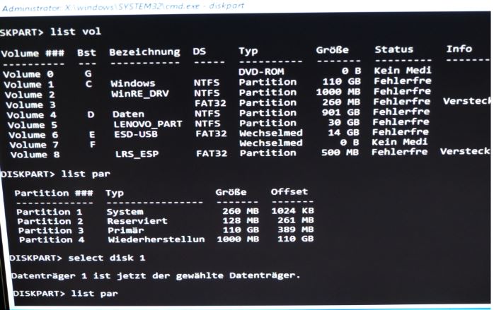 Mehrere Startfehler - Inaccessible boot device, bcd-datei fehlt, windowsinstallationen: 0,...