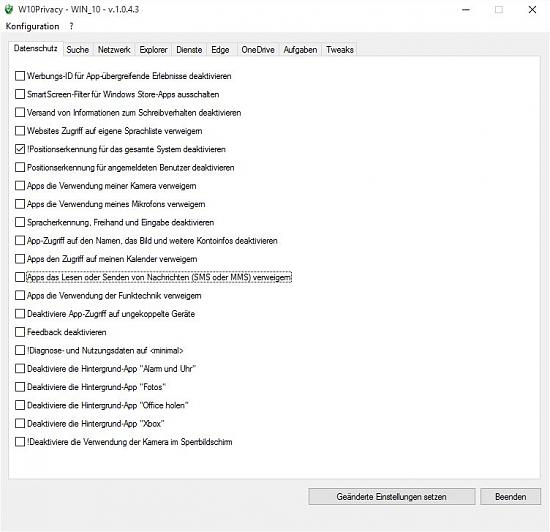 W10Privacy - Mehr Datenschutz für Windows 10