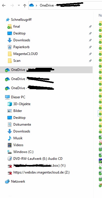 mehrere OneDrive Business Konten im Explorer - Reihenfolge ändern