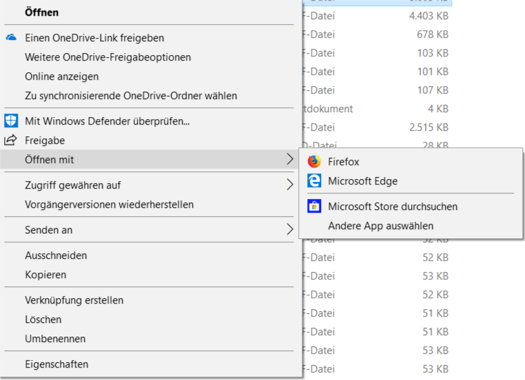 Standard App für pdf lässt sich nicht ändern