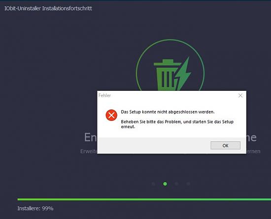 Uninstaller läßt sich nicht installieren