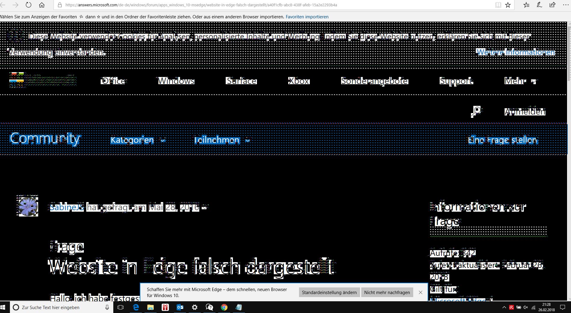 Edge Grafik verzerrt
