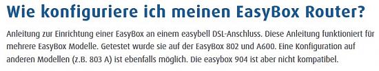 Easybox für mein Netzwerk umstellen