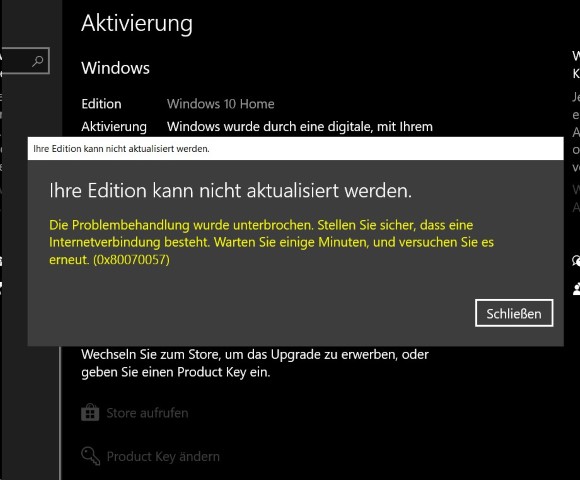 WIN-10 PRO kann nicht aktiviert werden