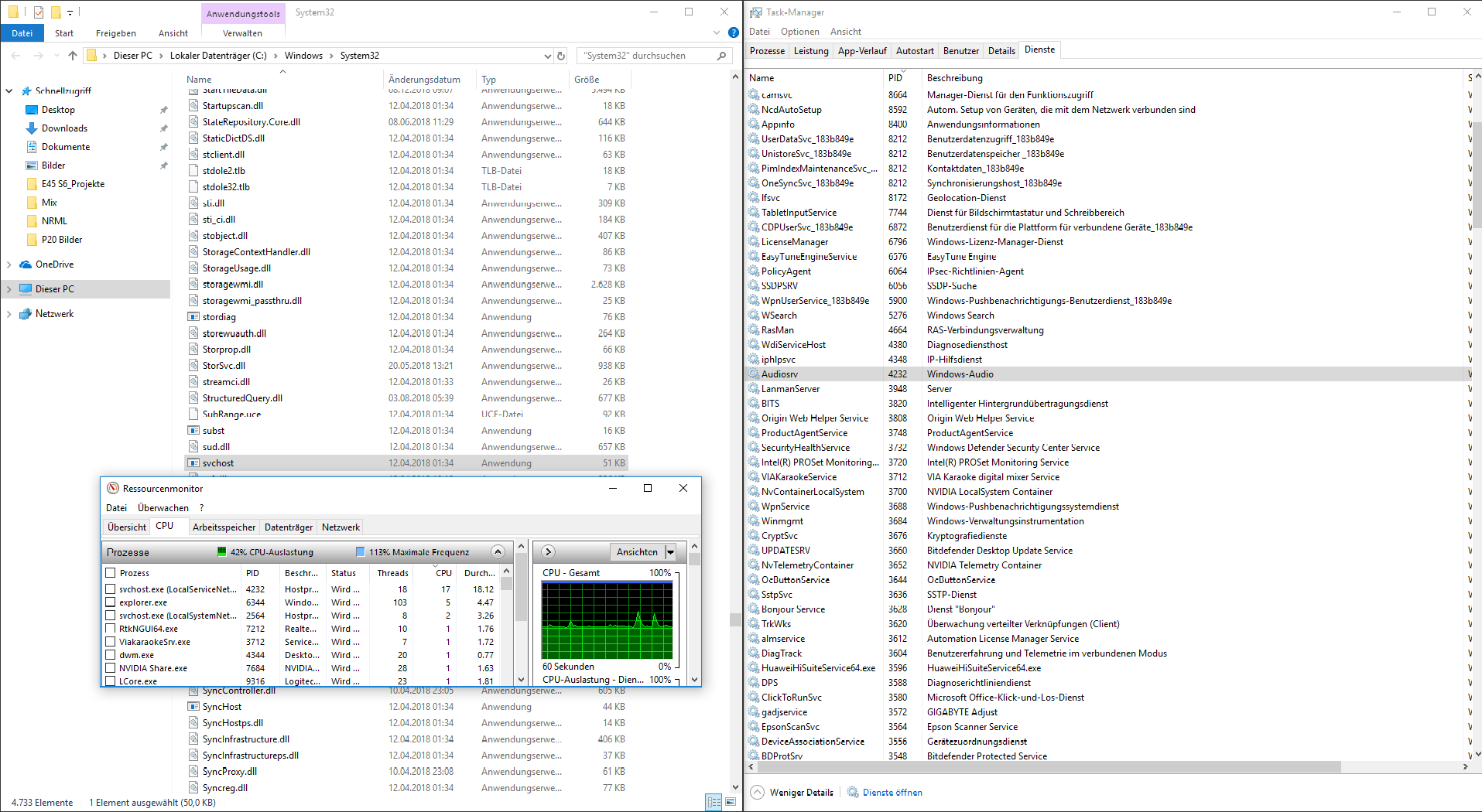 Durch Audiosrv eine sehr hohe Cpu auslastung