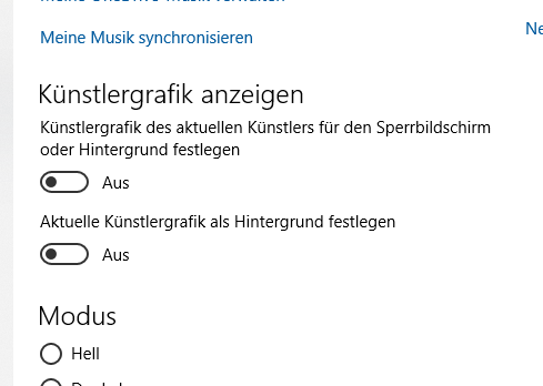 Groove-Musik ändert Hintergrund-Bild im Sperrbildschirm