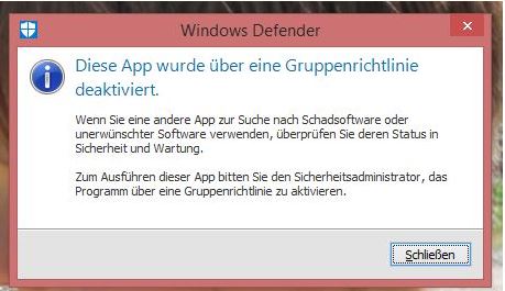 Windows Defender ist deaktiviert - wie kann ich diesen aktivieren ?