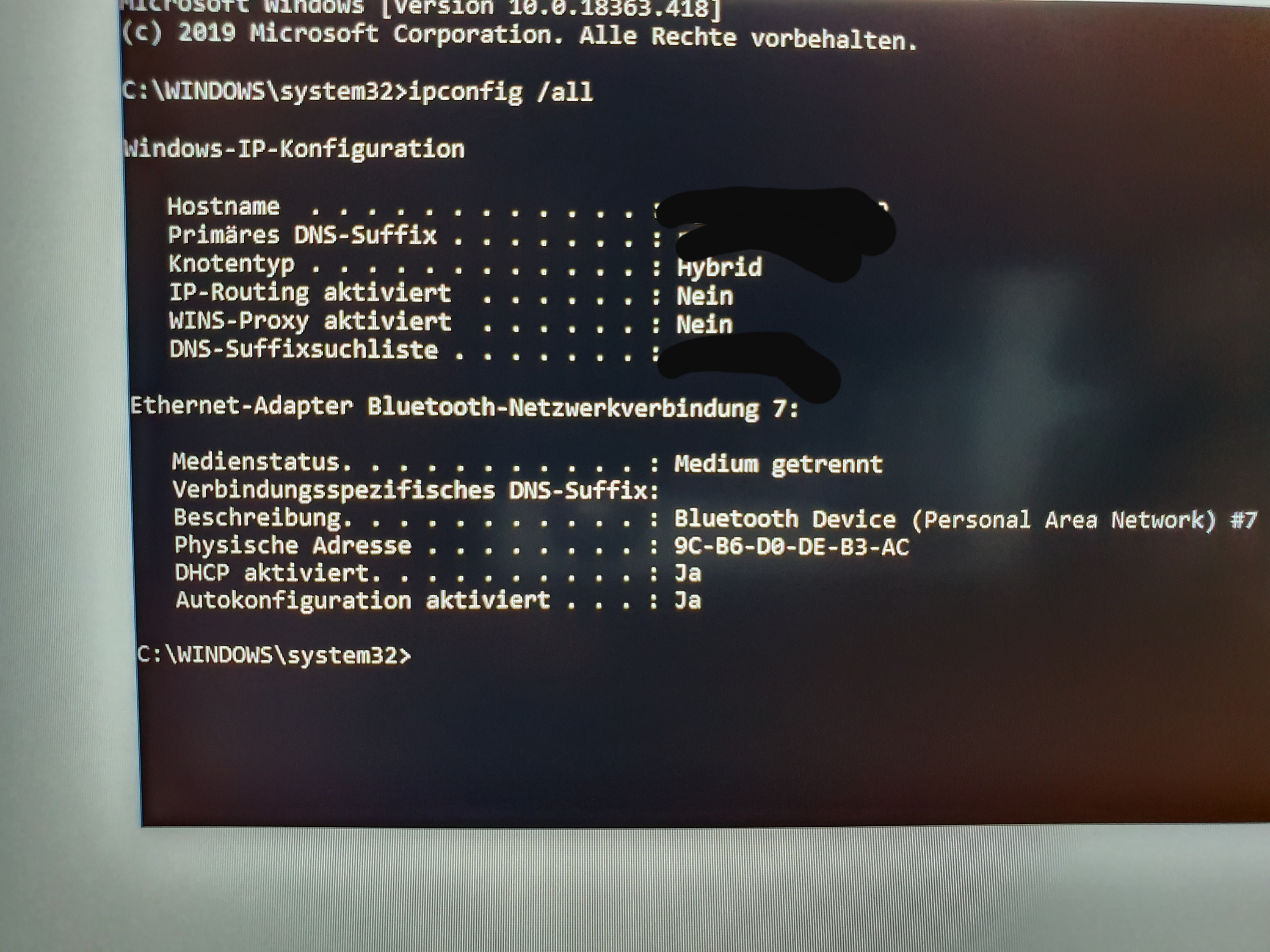 Keine Netzwerkadapter mehr verfügbar werden aber angezeigt