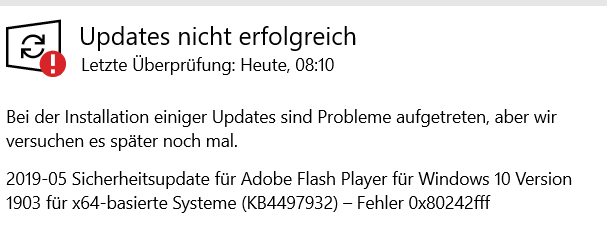 Fehler Windows Update