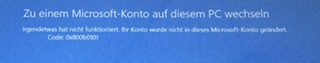 Zugriff auf  Microsoft-Konto mit meinem Surface nicht mehr möglich