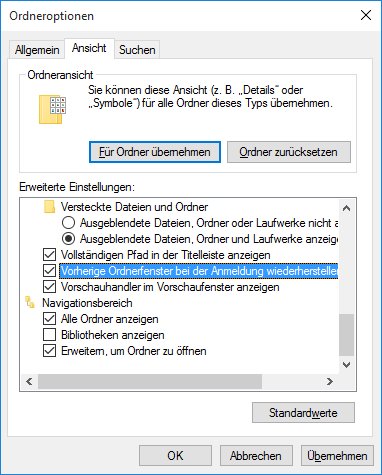 Weiße Fenster beim öffnen von Anwendungen bei Windows 10