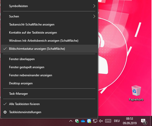 Windows 10 Bildschirmtastatur per CMD öffnen