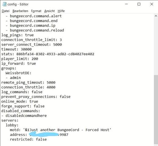BungeeCord IP Forwarding einrichten?