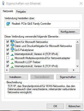 Ethernet kein Netzwerkzugriff nach Neustart?