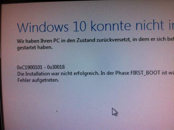 Windows 10 Upgrade Installation Fehler?