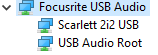 Focusrite Scarlett 2i2 USB "Keine Buchseninformationen verfügbar"?