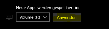 windows kann mein standert speicher ort nicht ändern?