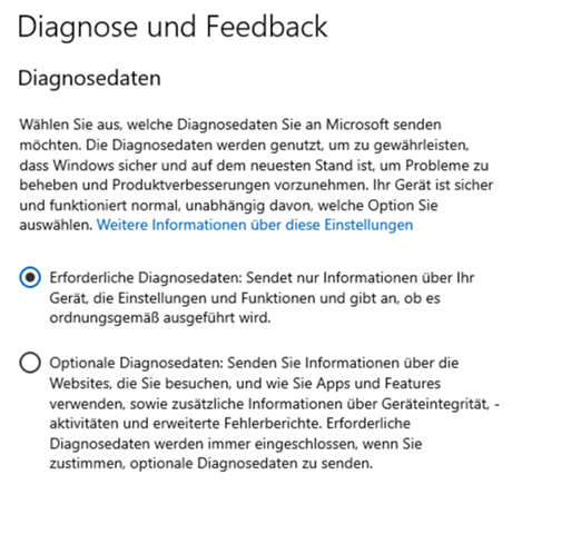 Windows Datenschutzeinstellung lässt sich nicht ändern?