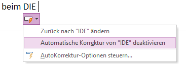 AutoKorrektur deaktivieren Windows 10 / OneNote?