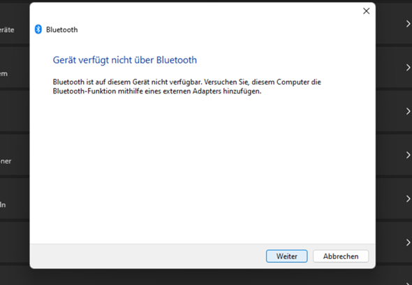 Bluetooth Funktion am PC verschwunden?