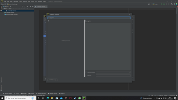 Wie installiere ich PyGame?