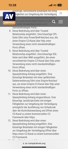 AntiVirentest von Av Comparatives?