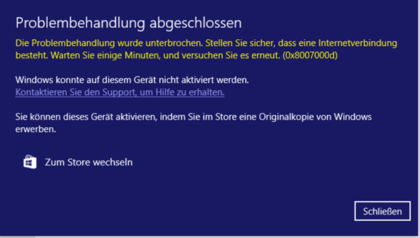 Windows 10 lässt sich nicht aktivieren?