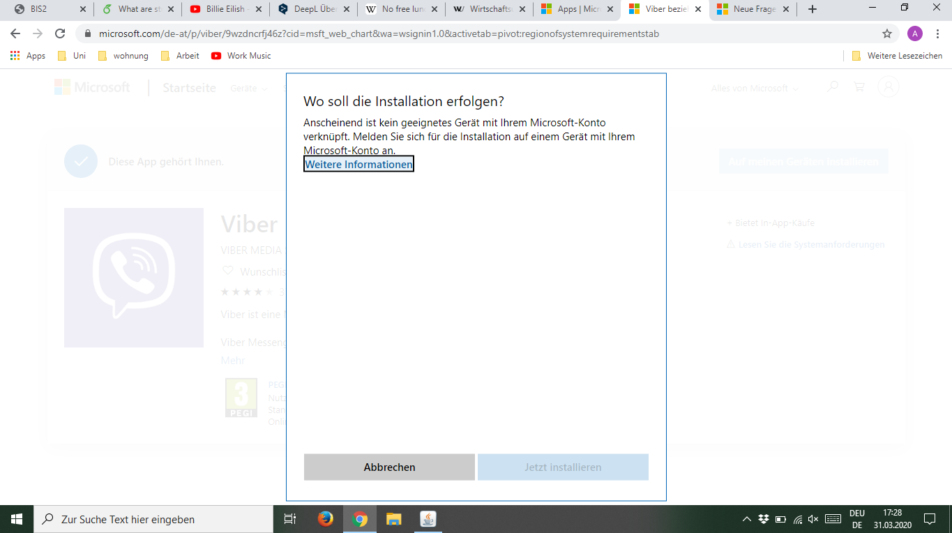 Viber - Installation verhindert
