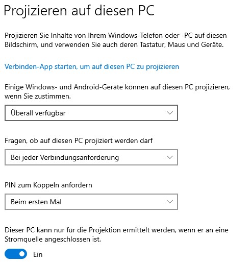 Verbindung Bildschirm projizieren funktioniert nicht - Gerät wird nicht angezeigt