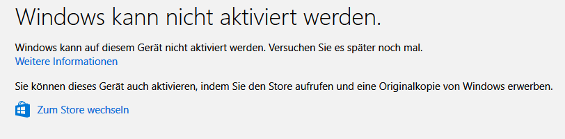 Windows lässt sich nach Hardwareänderungen nicht mehr aktivieren. 0xc004f211 obwohl...