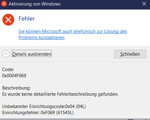 Windows 10 Upgrade von Home auf Pro funktioniert nicht