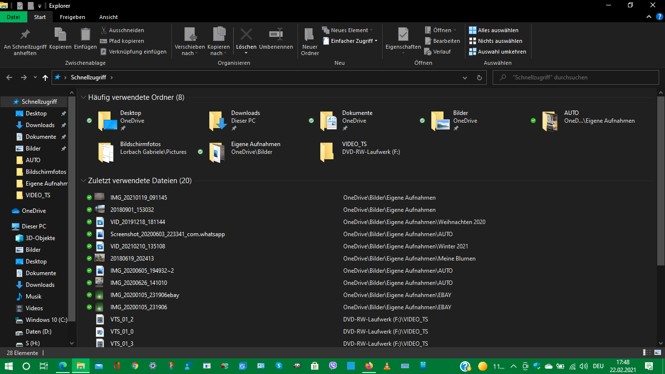 Windows Explorer -Insider Build 21318.1000,linke Strukturanordnung ?