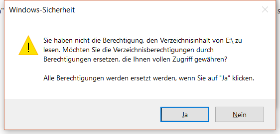 Zugriff verweigert auf externe Festplatte über USB-C Hub