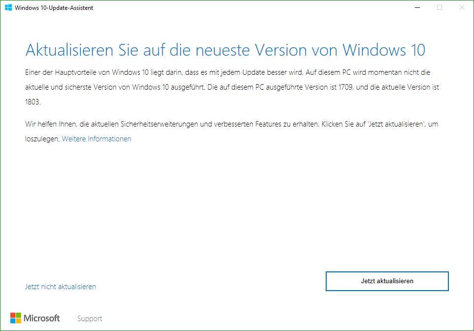 Win 10 Update seit Monaten nicht möglich