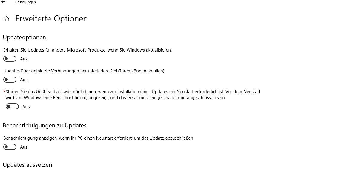 Update + Neustart -> Programme werden zwangsbeendet ohne Zwischenspeichern.