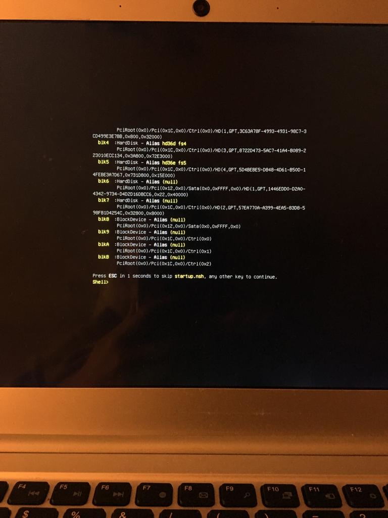 Laptop zeigt beim Start immer startup.nsh an