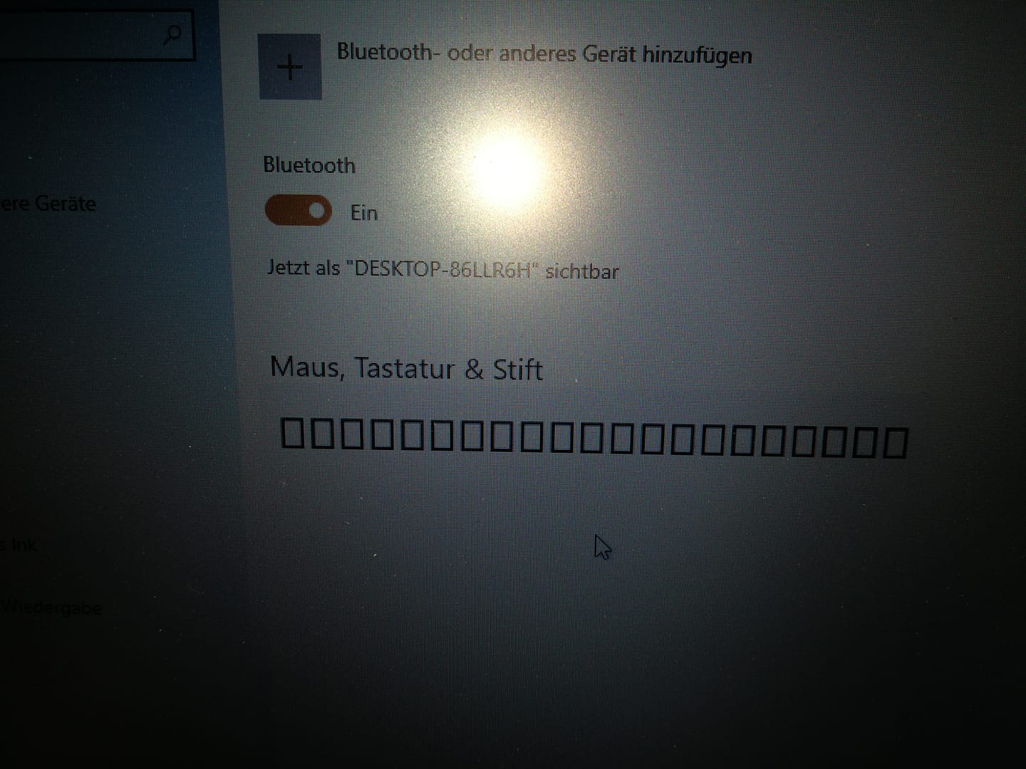 Unter Windows 10 werden die Symbole für die Geräte (Drucker,Bluetooth,etc)nicht richtig...