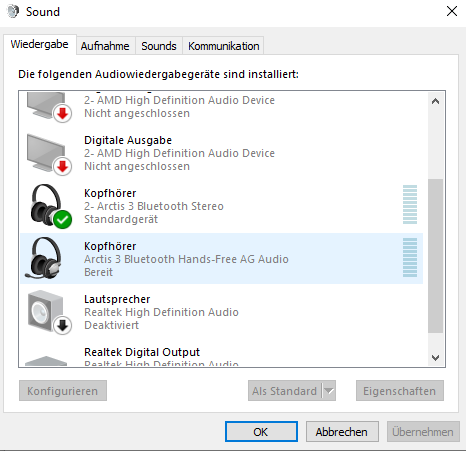 Das Bluetooth Headset funktioniert nicht richtig.