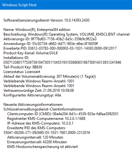 Win10 Pro aktivierung & Key reaktivierung