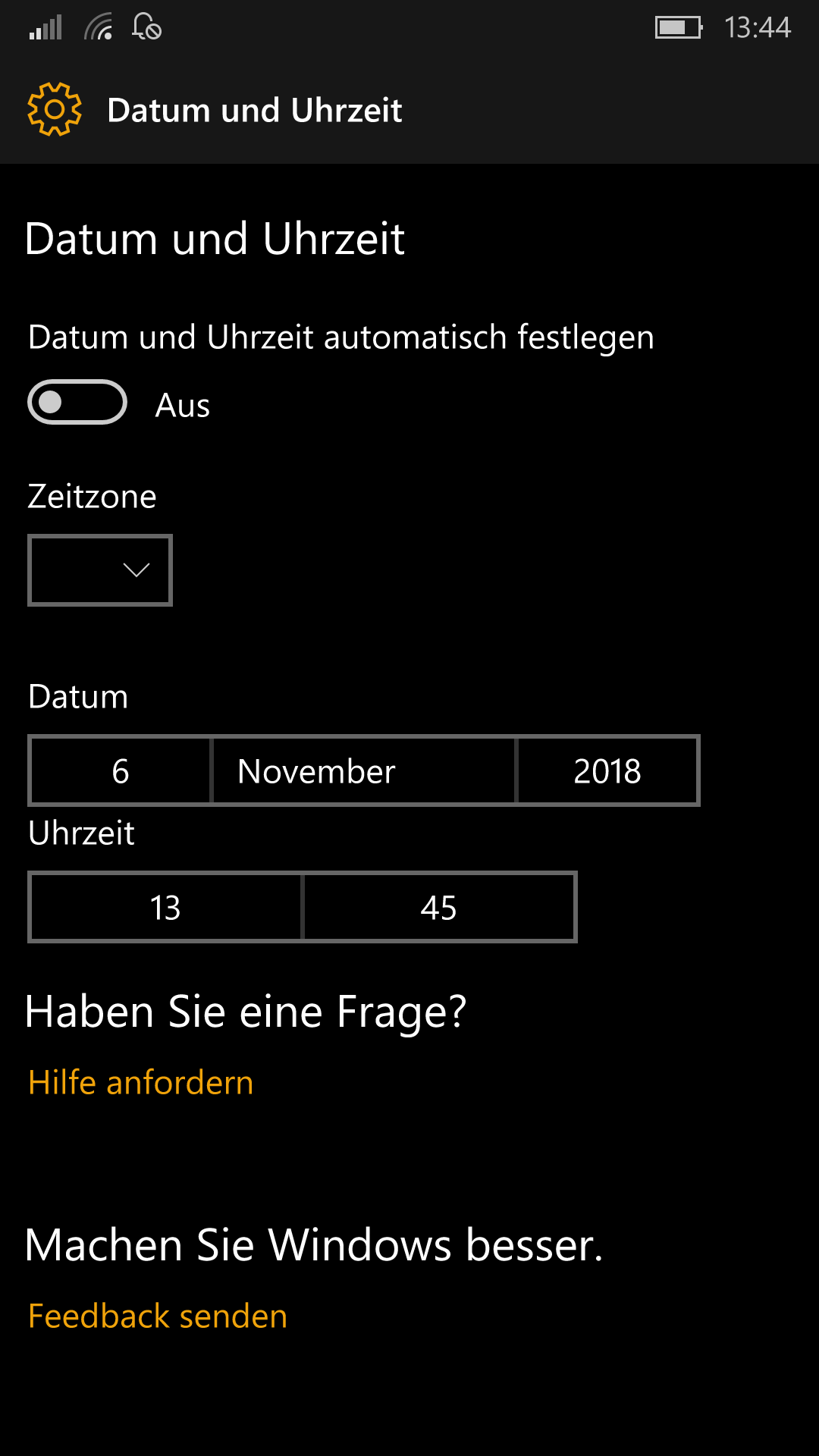 Lumia 903 nach zurücksetzen nur Pacific-time als Zeitzone