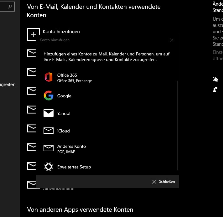 Google Konto unter "E-Mail- & Konten" hinzufügen nicht möglich