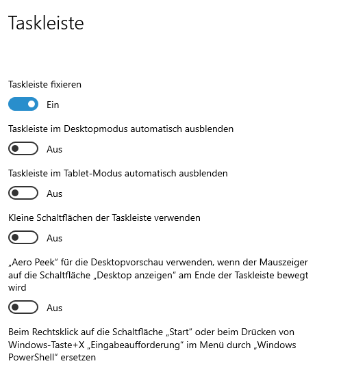 Taskleiste blendet sich nicht aus