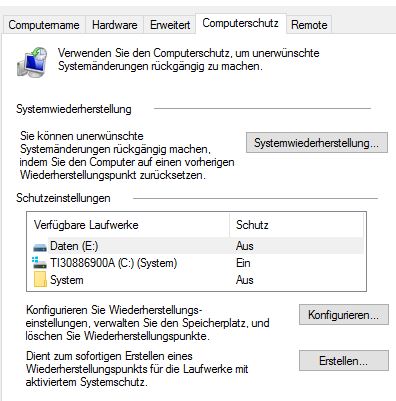 Windows Systemabbild nicht mehr möglich FEhlercode 0x8078007D neue Fehlerhafte Cluster auf...