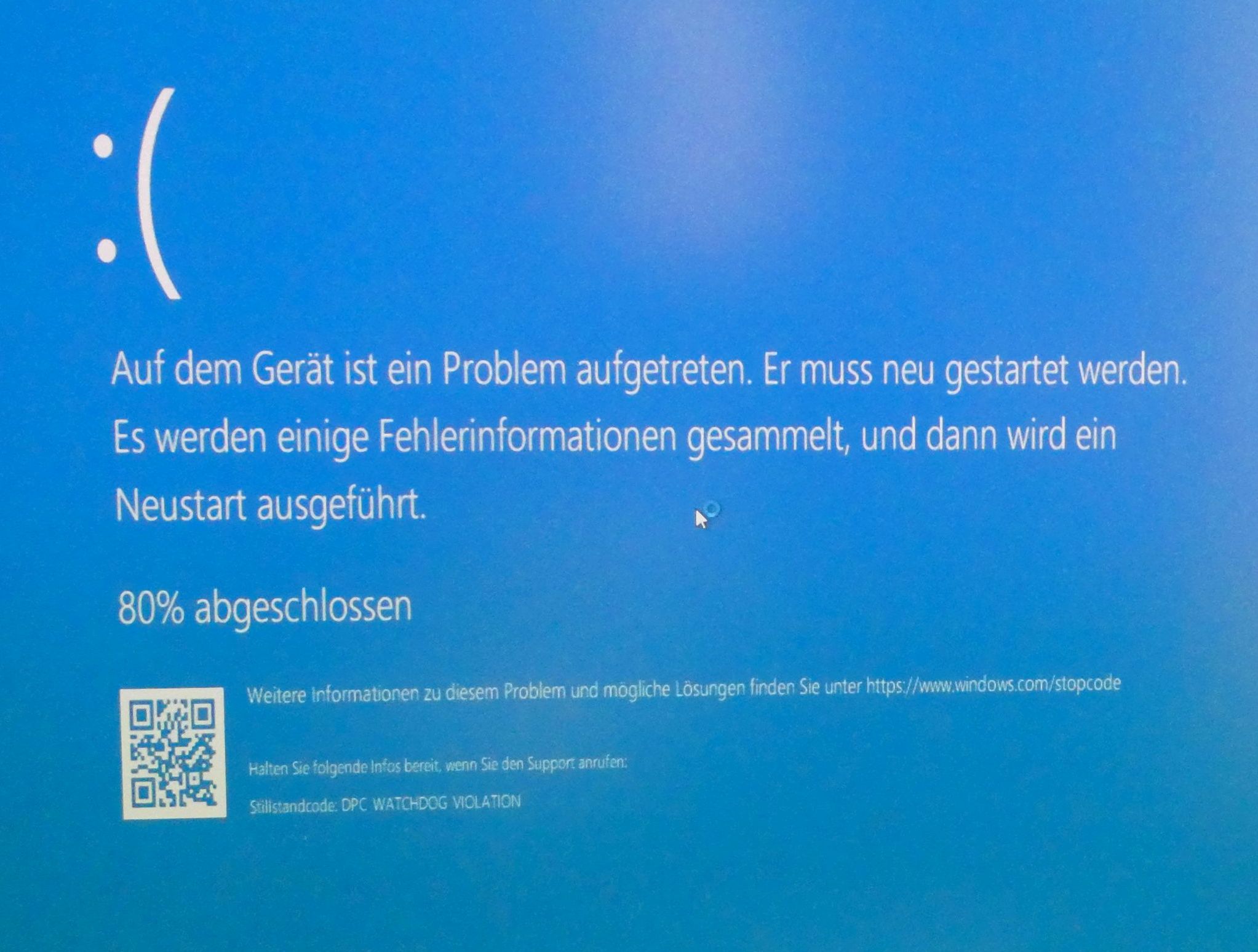 DCP Watchdog viaolation after installation of win10 2004 und Debugging mit VS Community 2019