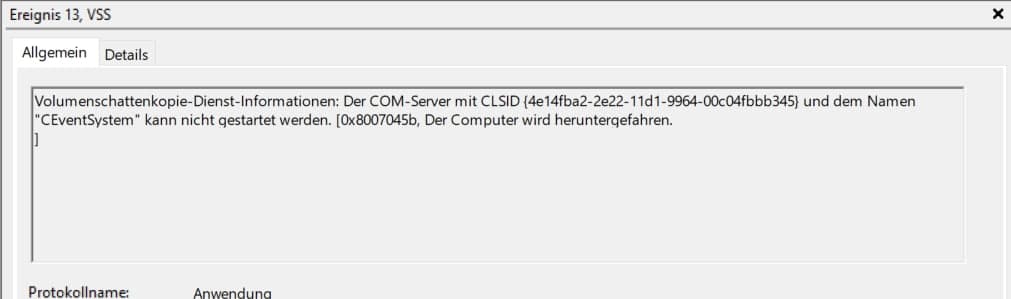 Systemwiederherstellung Funktioniert nicht 0x8007045b