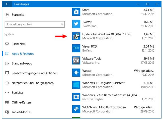 Beim Installieren einiger Updates sind Probleme aufgetreten (KB4023057) Lösung