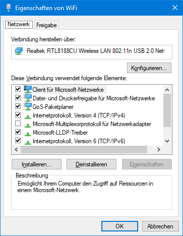 Kein Netzwerkzugriff unter Win 10