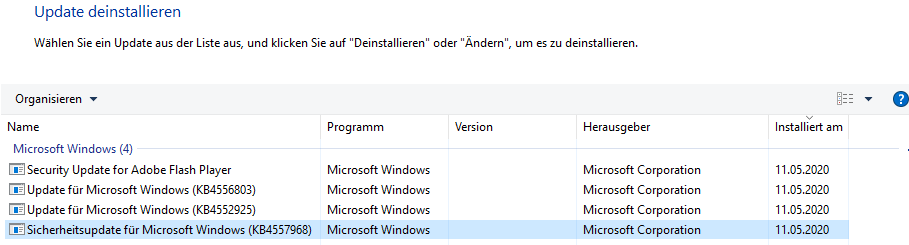 Windows Update Fehler 0x80070643