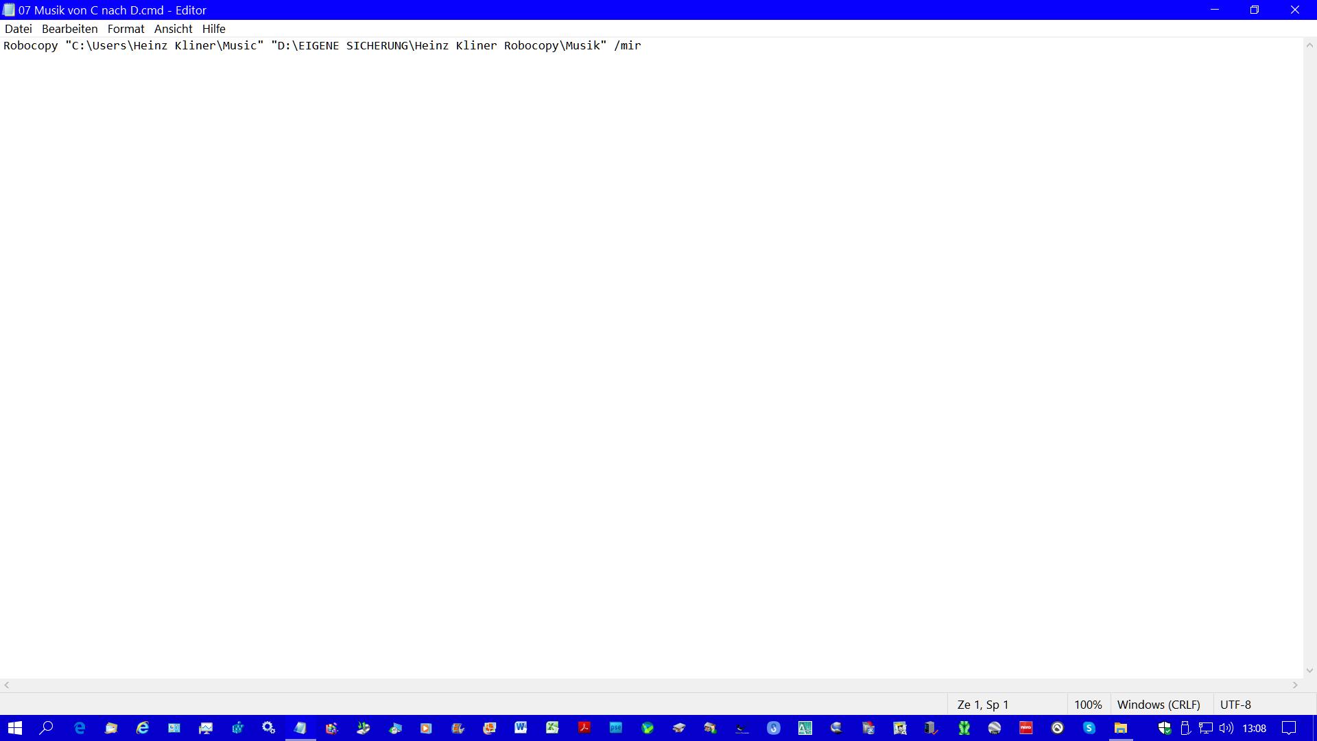 Problem: Sicherung mit Robocopy